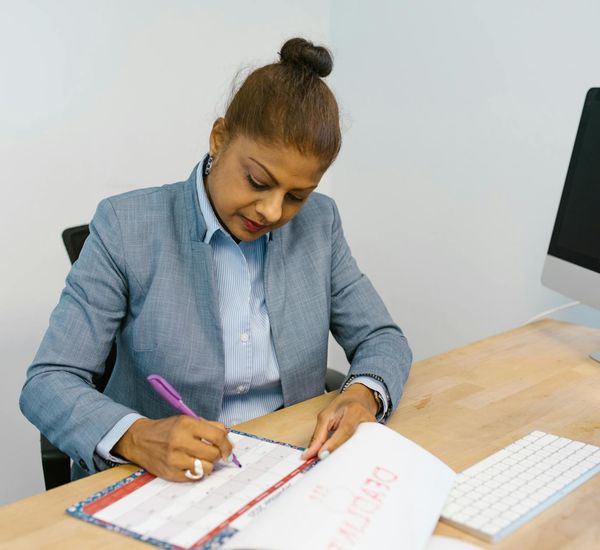 Calendar with marked days showing a consistent routine.